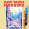 art with markers a step by step guide to creating vivid landscapes and cityscapes with acrylic pens