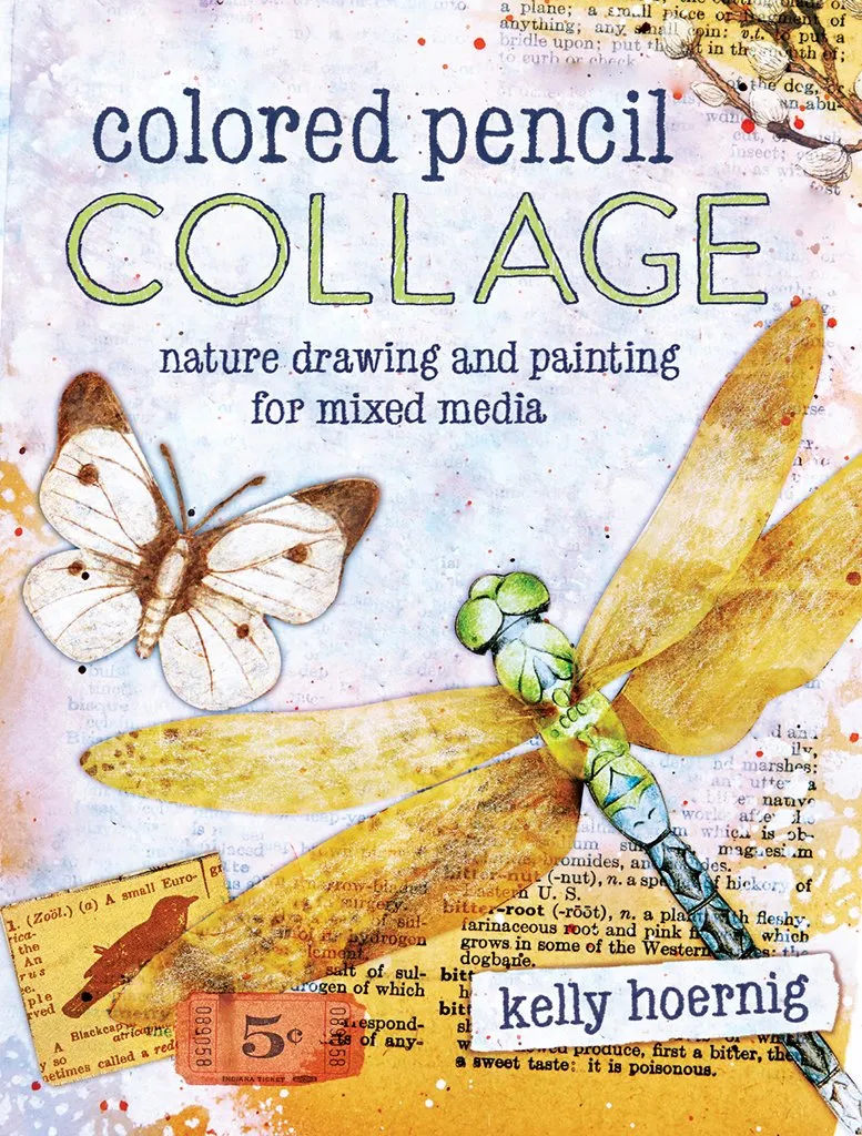 colored pencil collage nature drawing and painting for mixed media