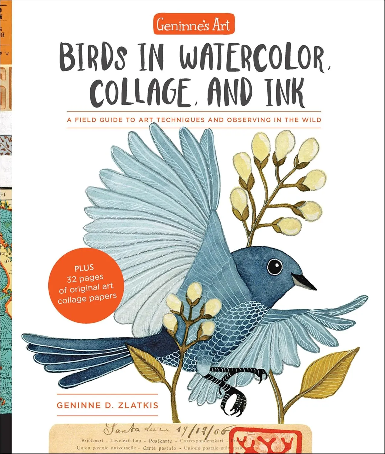 geninnes art birds in watercolor collage and ink 1