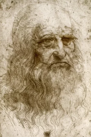 leonardo da vinci n1452 1519 italian painter sculptor architect engineer and scientist self portrait red chalk on paper c1515 poster print by 18 x 24