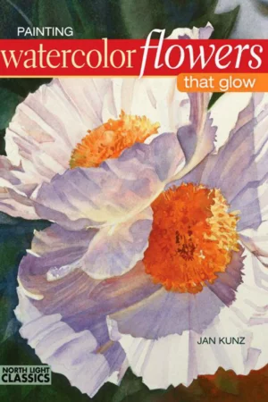 painting watercolor flowers that glow
