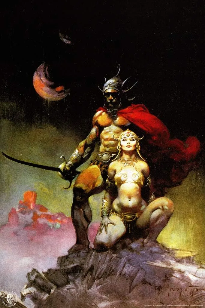 swords of mars by frank frazetta wall art gothic fantasy decor frank frazetta artwork scary art prints horror battle posters frazetta illustration death war cool wall art print poster 24x36 1