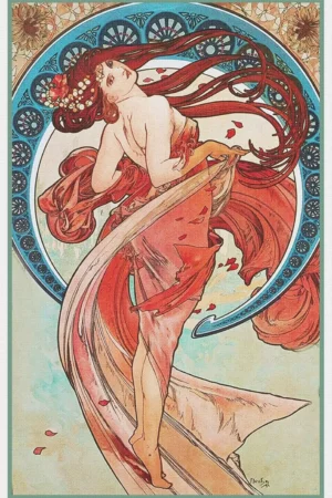the arts dance by alphonse mucha counted cross stitch pattern 1