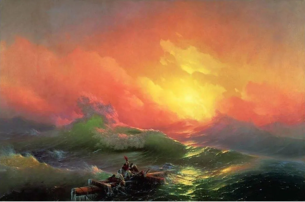 the ninth wave by ivan aivazovsky hand painted classical famous painting replicas oil painting on canvas sunset ocean painting for homeoffice wall decoration size 36wide x 24high