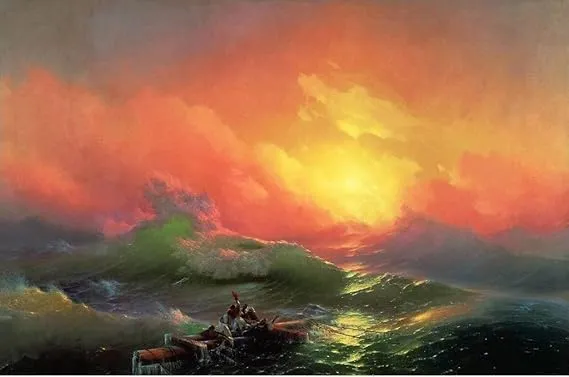 the ninth wave by ivan aivazovsky hand painted classical famous painting replicas oil painting on canvas sunset ocean painting for homeoffice wall decoration size 36wide x 24high2