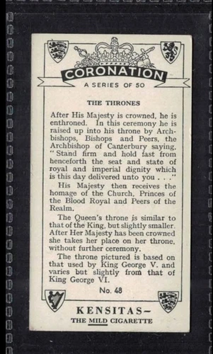 coronation thrones 80 year old english card 485