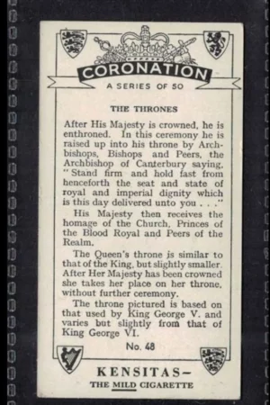 coronation thrones 80 year old english card 487