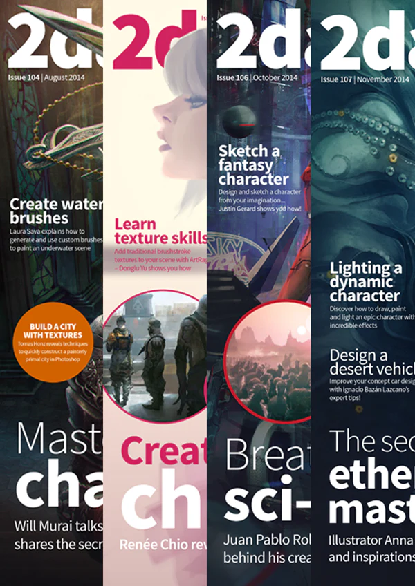 cover image 2dartist back issues 2014 download only