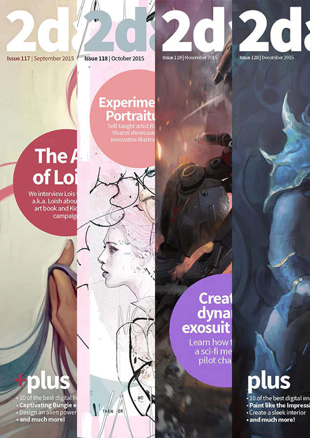cover image 2dartist back issues 2015 download only