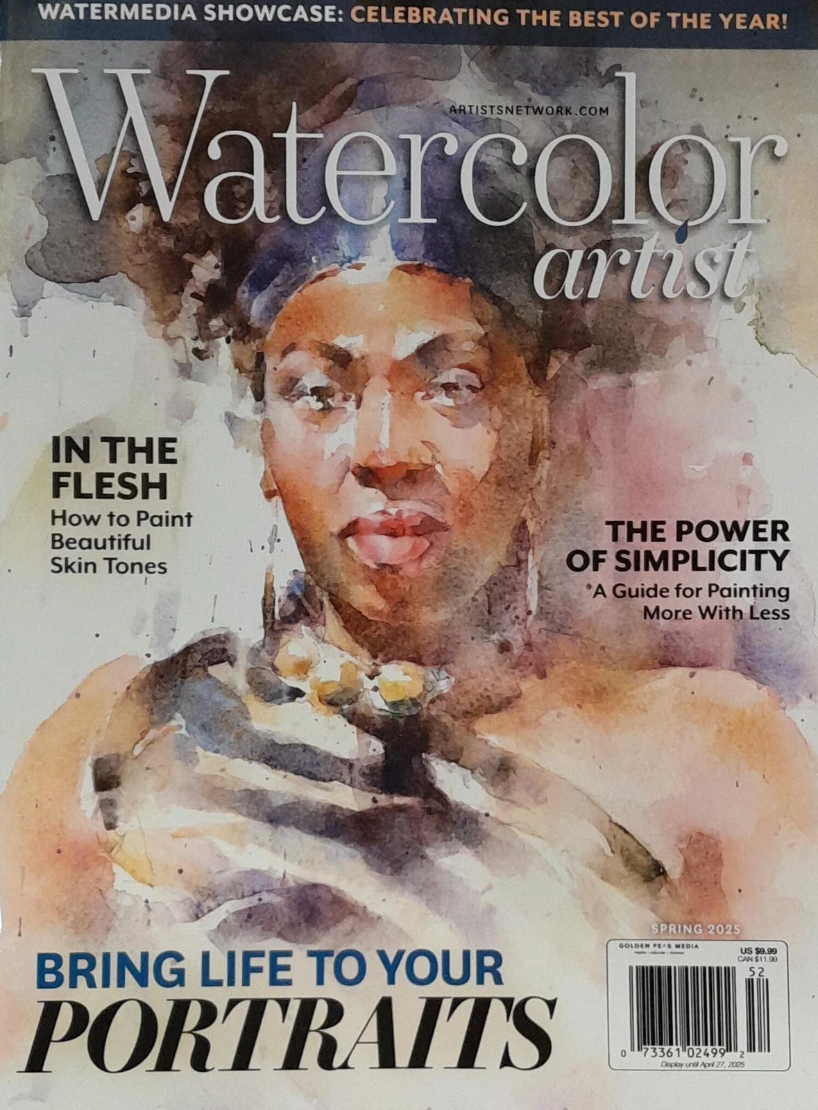 cover image watercolor artist magazine spring 2025 free