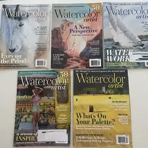 cover image watercolor artist magazine lot of 5
