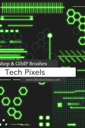 tech pixels photoshop and gimp brushes
