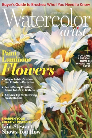 watercolo artist paint luminous flowers