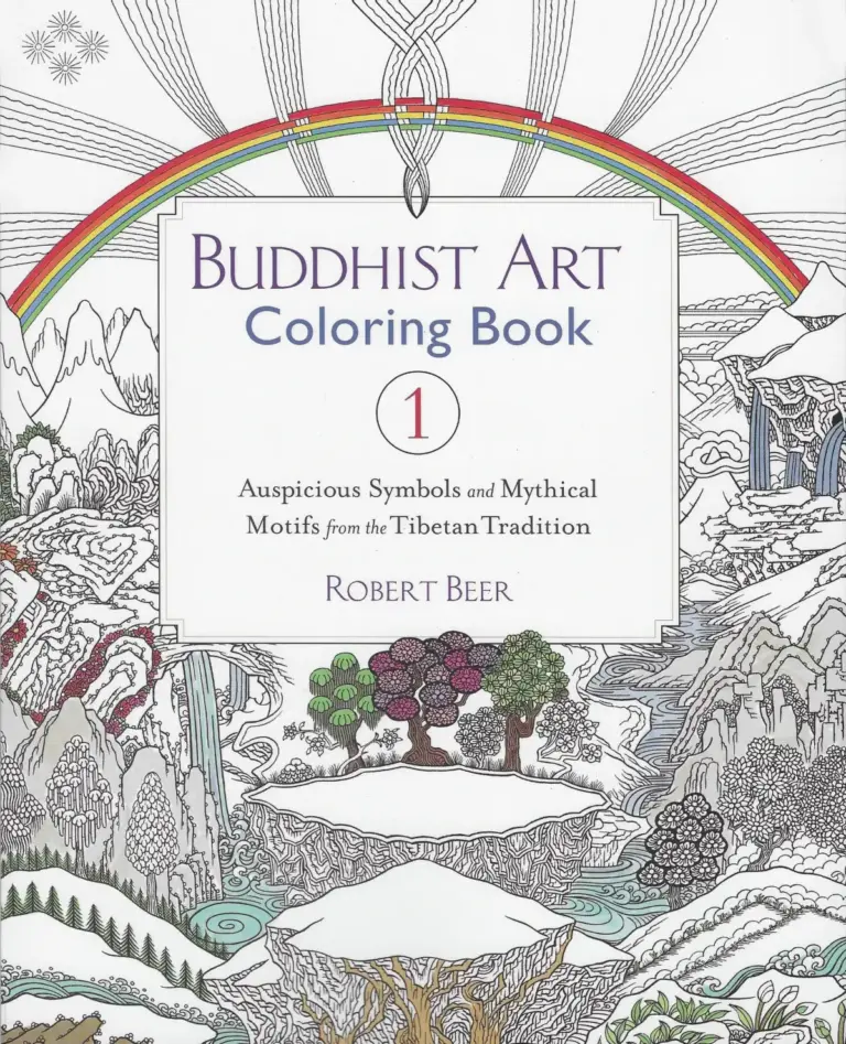Auspicious Symbols and Mythical Motifs from the Tibetan Tradition Coloring Book