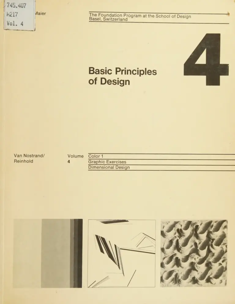 Basic Principles of Design, Volume 4: Color 1, Graphic Exercises, Dimensional Design