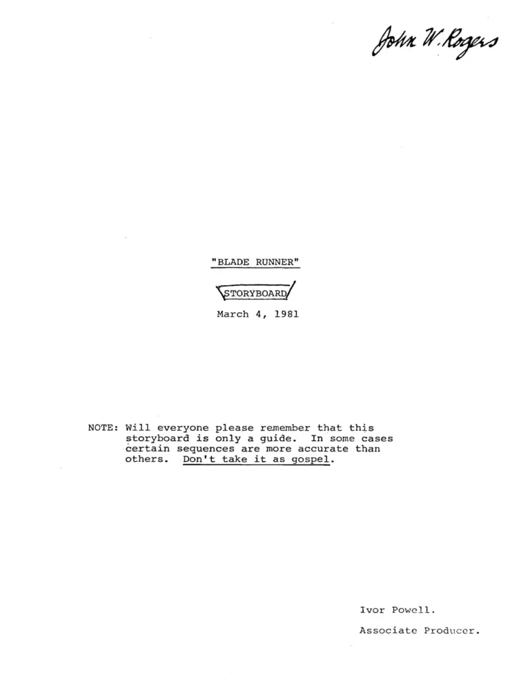 Blade Runner Storyboard Scan