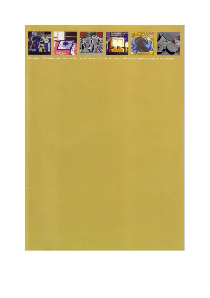 Bomber Graffiti Magazine Issue 25 – Winter 2004