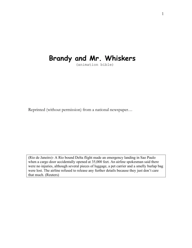 Brandy and Mr. Whiskers (Animation Bible)