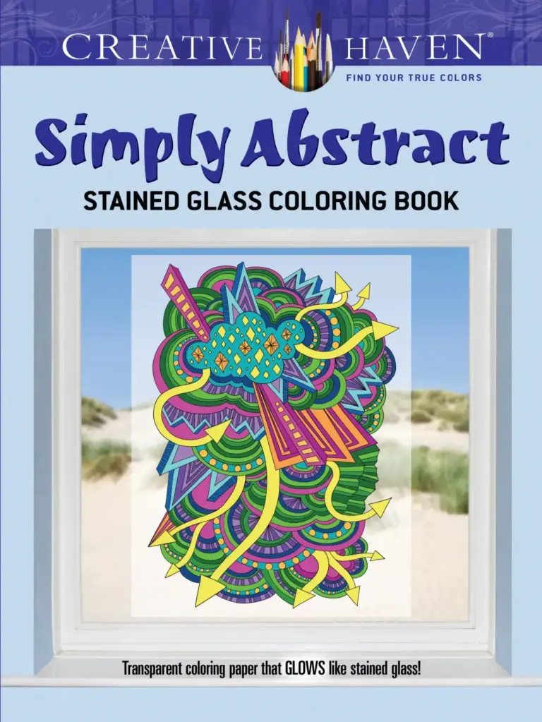 Creative Haven Simply Abstract Stained Glass Coloring Book