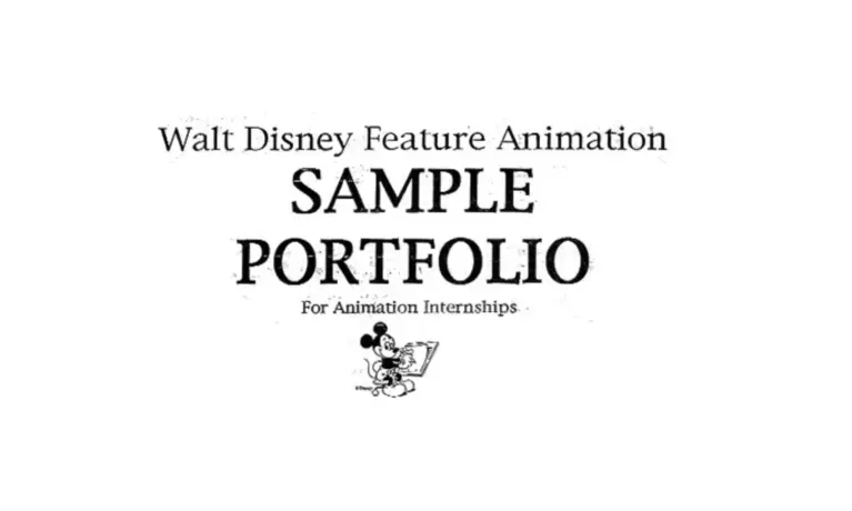 Disney’s Sample Portfolio for Animation Internships