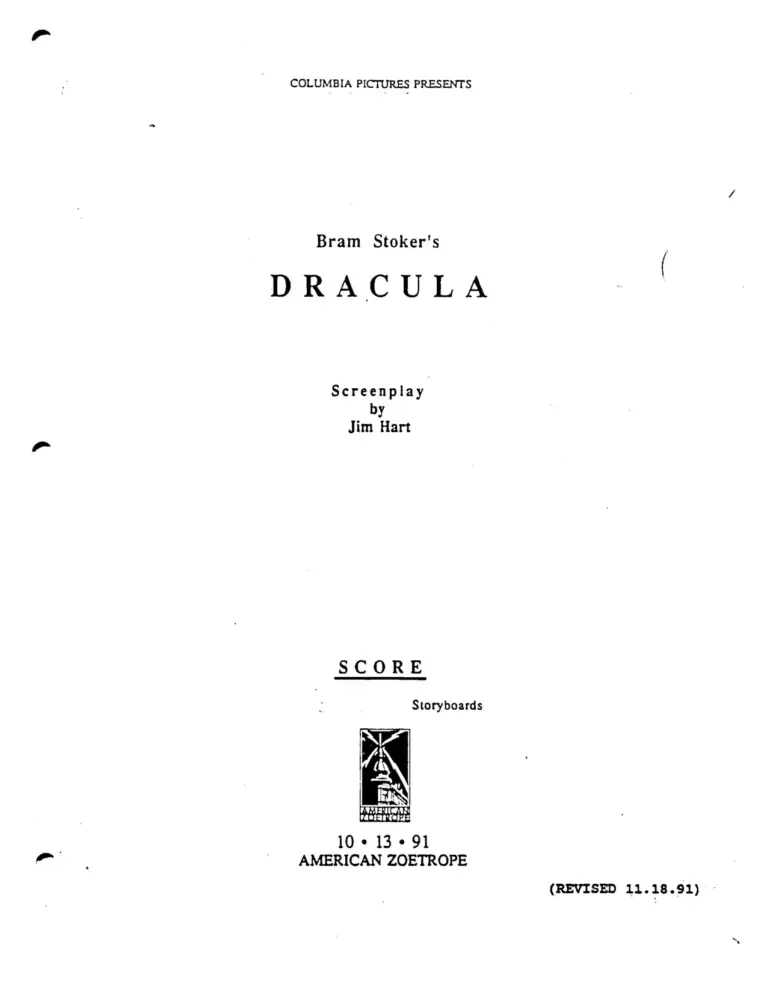 Dracula Storyboards