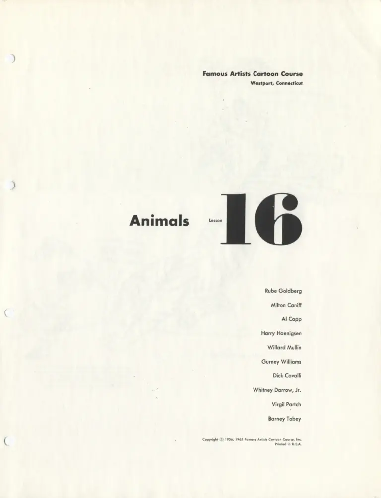 Famous Artists Cartoon Course: Animals