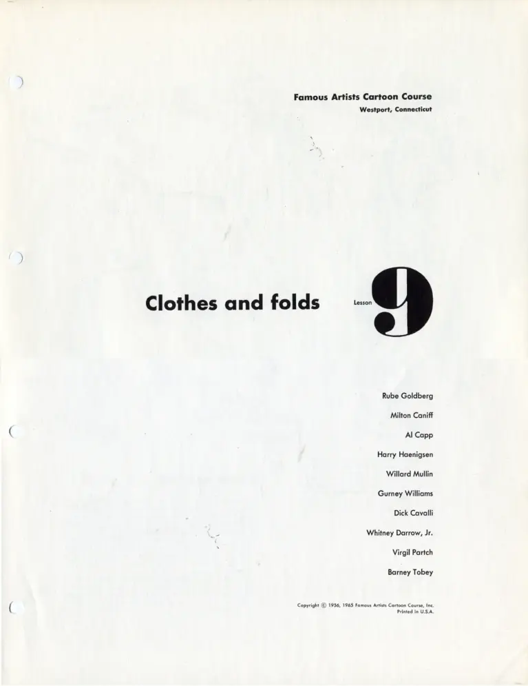 Famous Artists Cartoon Course: Clothes and Folds, Lesson 9