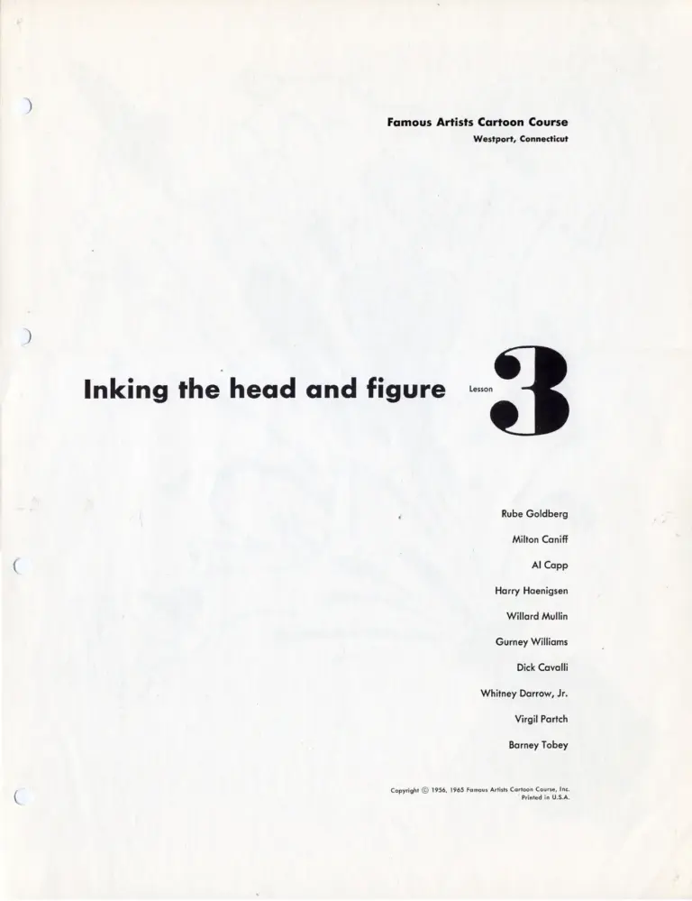 Famous Artists Cartoon Course: Inking the Head and Figure