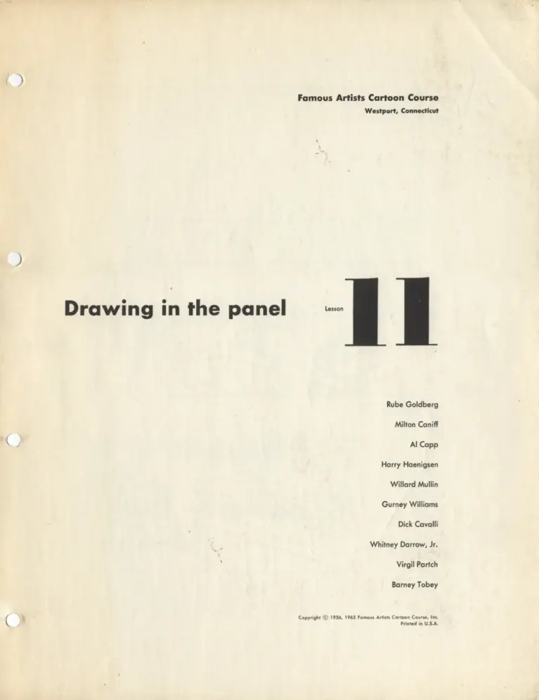 Famous Artists Cartoon Course: Lesson 11, Drawing in the Panel