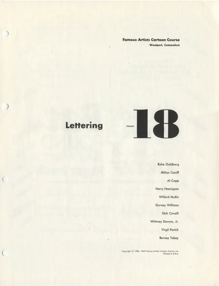 Famous Artists Cartoon Course: Lettering