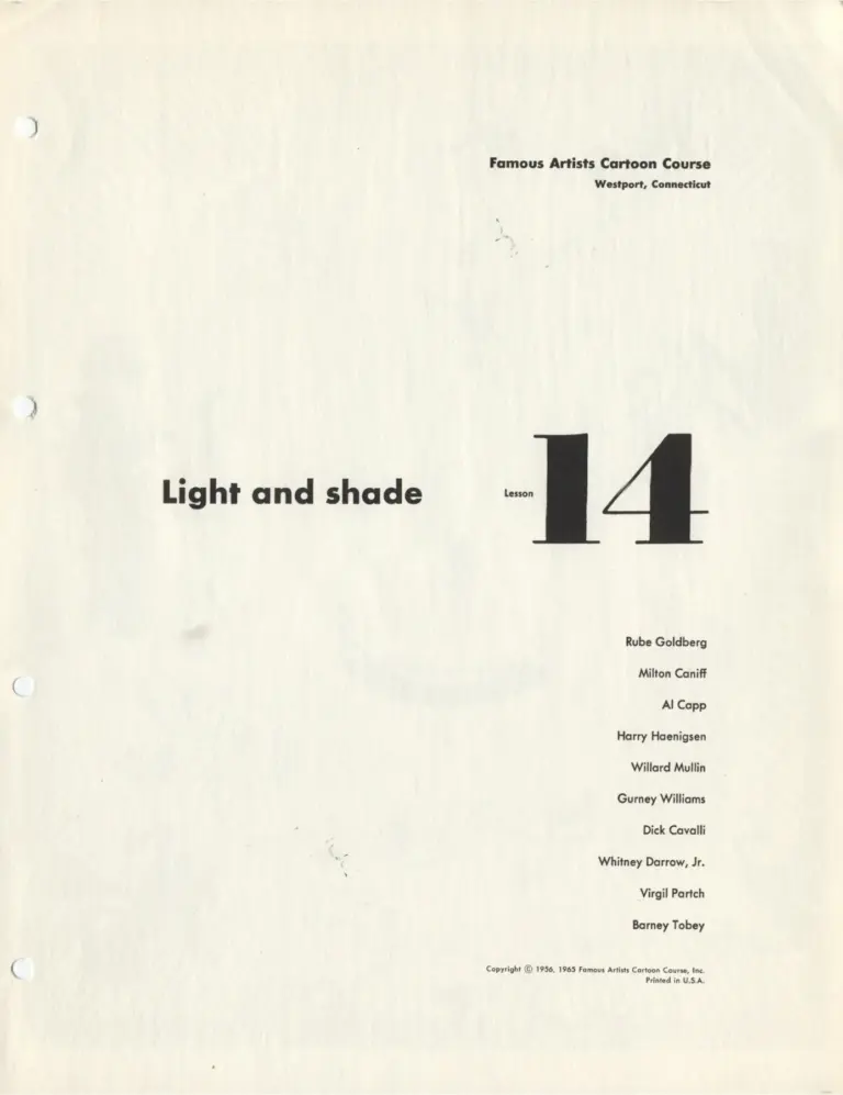 Famous Artists Cartoon Course: Light and Shade