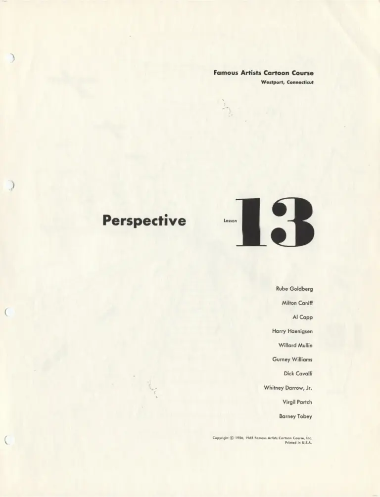 Famous Artists Cartoon Course: Perspective Lesson