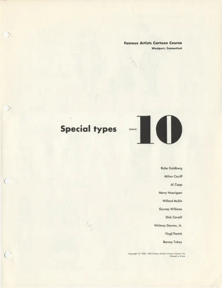 Famous Artists Cartoon Course: Special Types