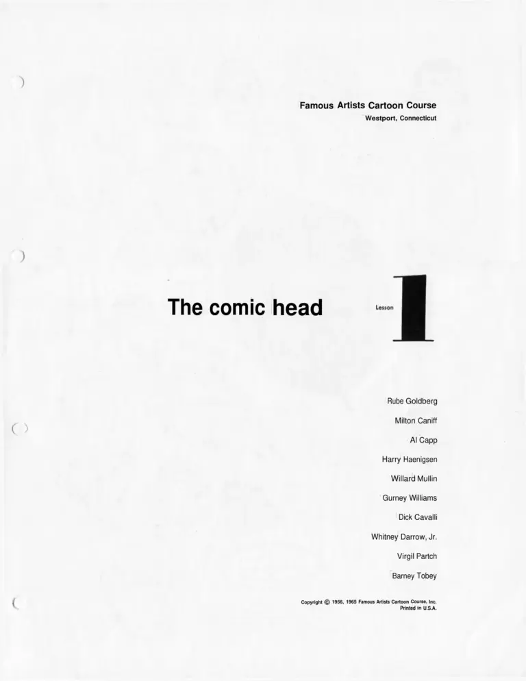 Famous Artists Cartoon Course: The Comic Head