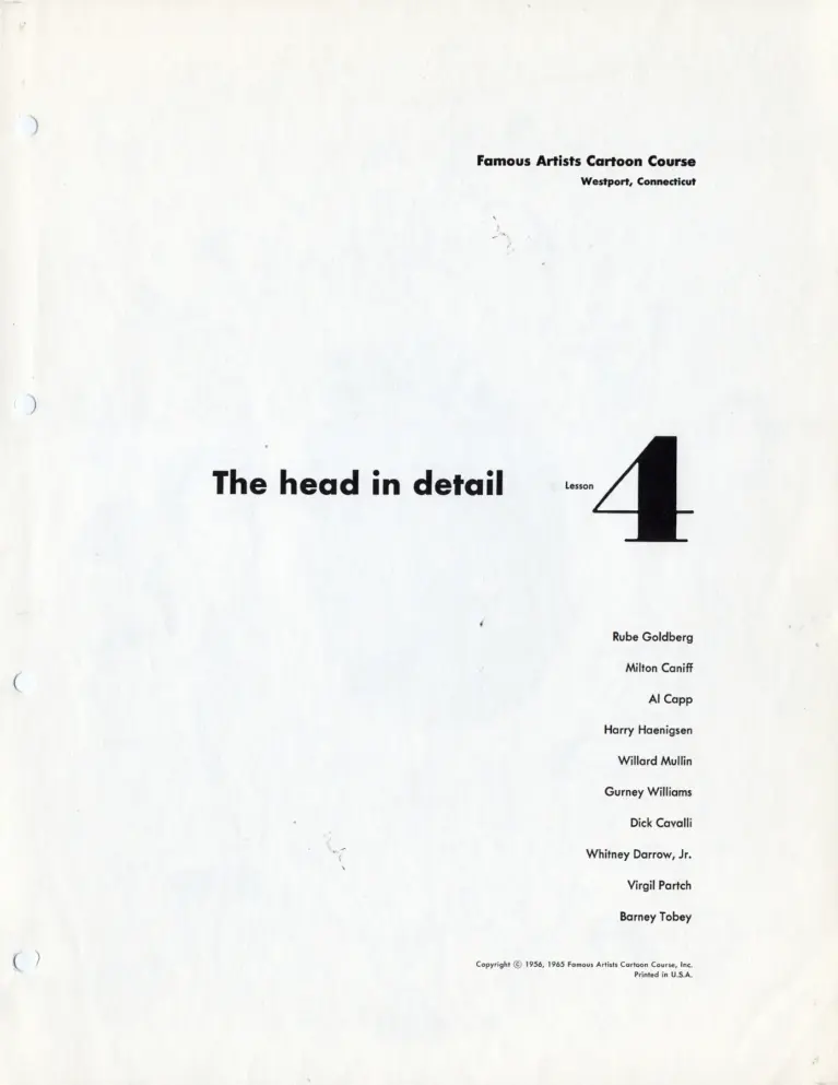 Famous Artists Cartoon Course: The Head in Detail