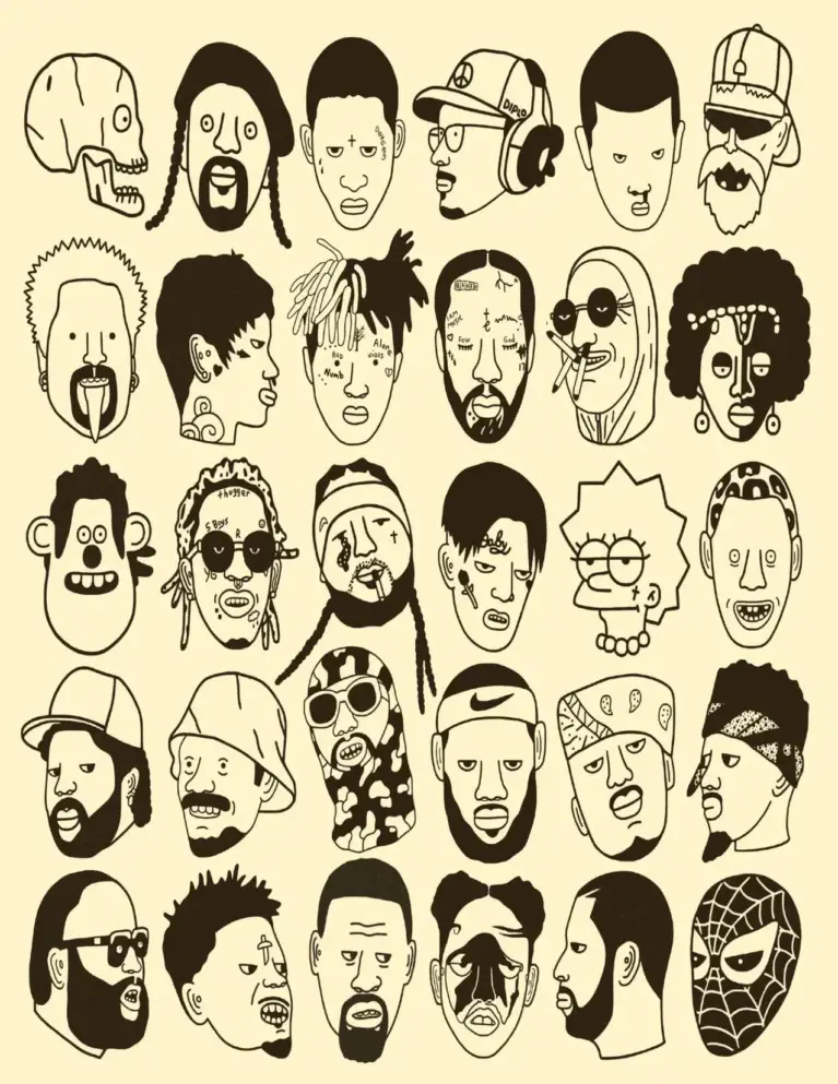 Gangster Doodles: An Illustrated Treasury of 400+ Colorful Post-it Art—Hip-Hop Rappers and Pop Culture Icons from A to Z