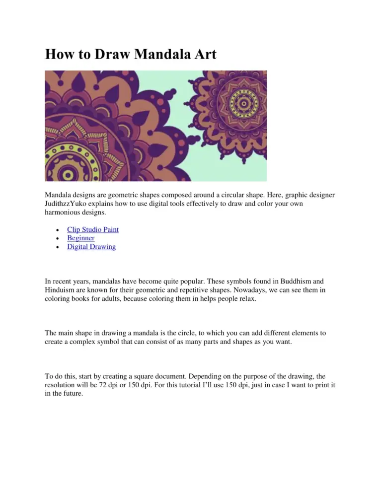 How to Draw Mandala Art