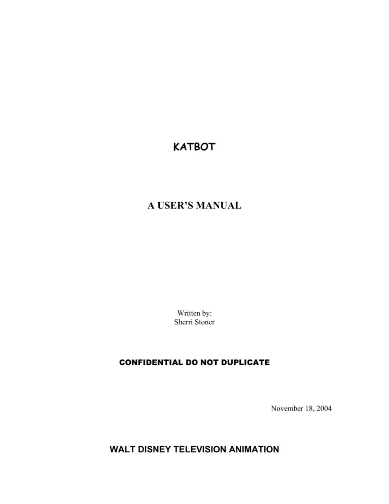 Katbot: A User’s Manual