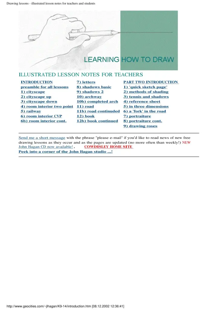 Learn How to Draw: Illustrated Lesson Notes for Teachers and Students