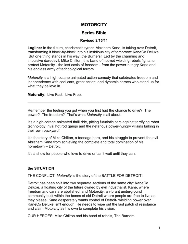Motorcity Series Bible