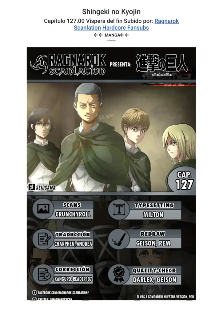 Shingeki no Kyojin Capítulos 127-131