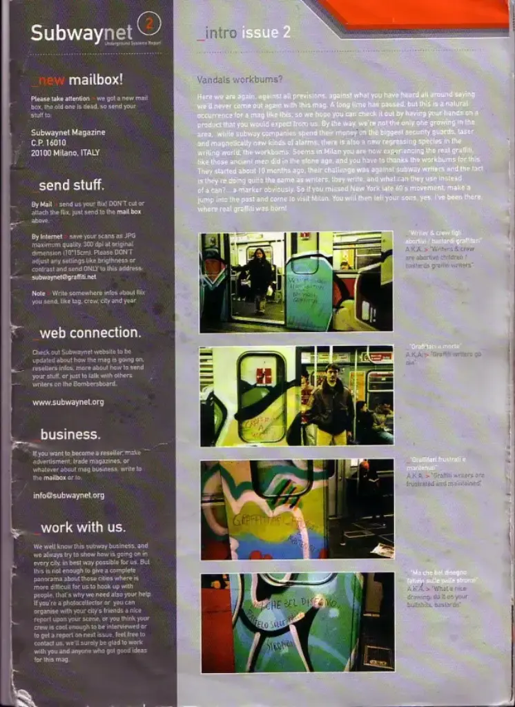 Subwaynet Graffiti Magazine Issue 2 – 2002