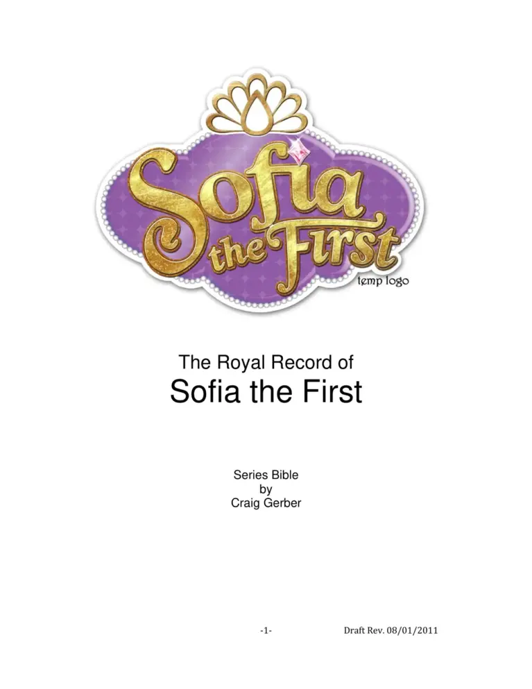 The Royal Record of Sofia the First: Series Bible