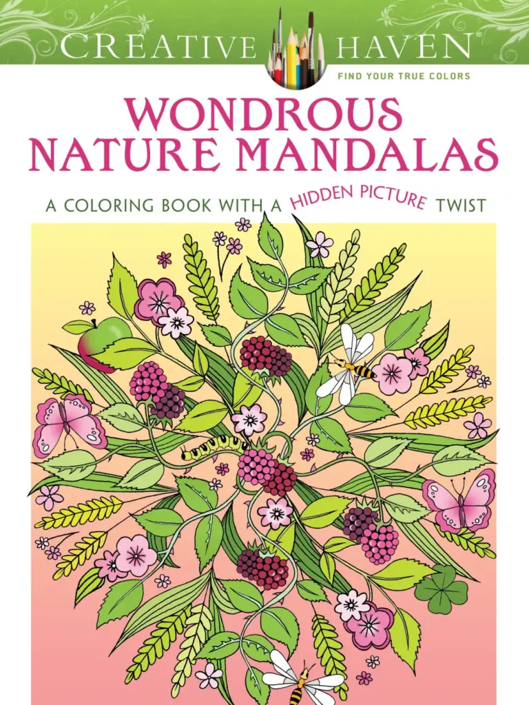Wondrous Nature Mandalas: A Coloring Book with a Hidden Picture Twist