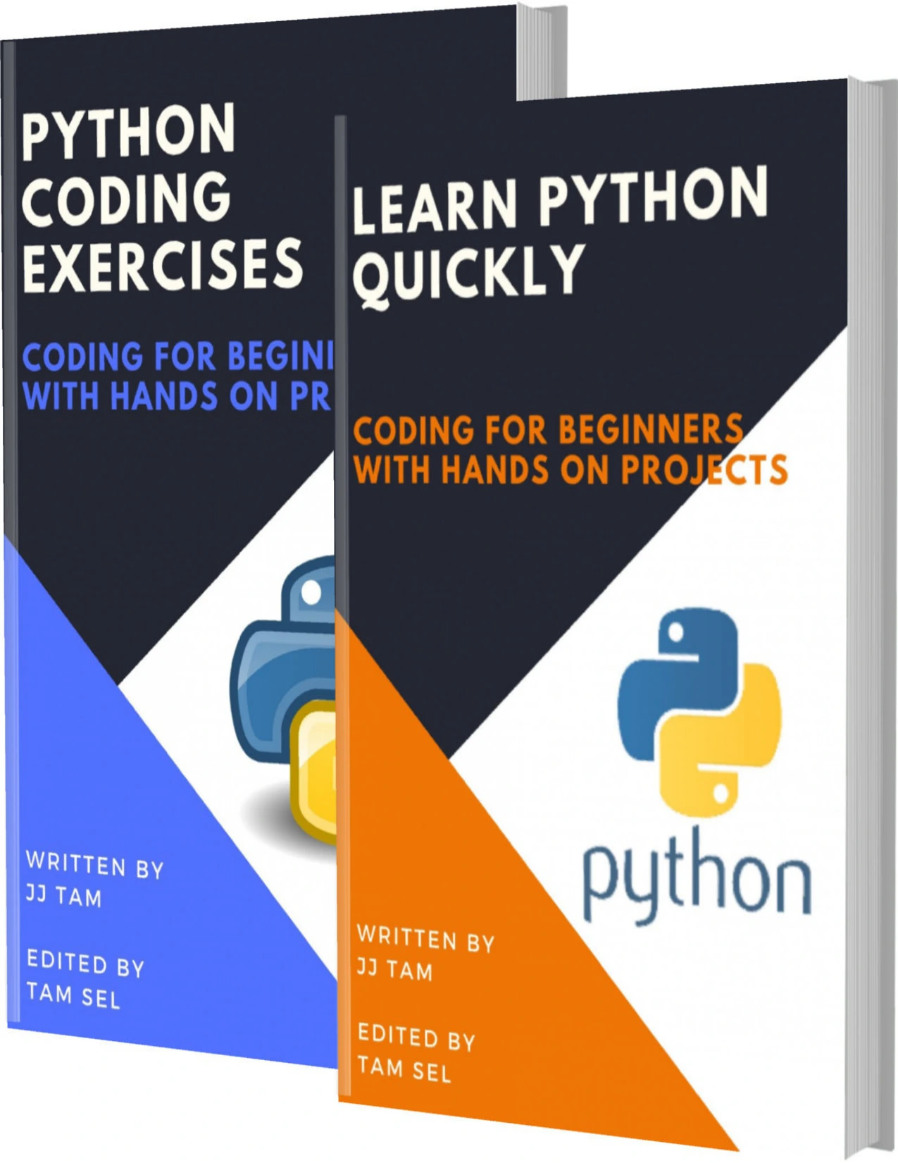 cover of learn python quickly and python coding exercises: coding for beginners with hands-on projects