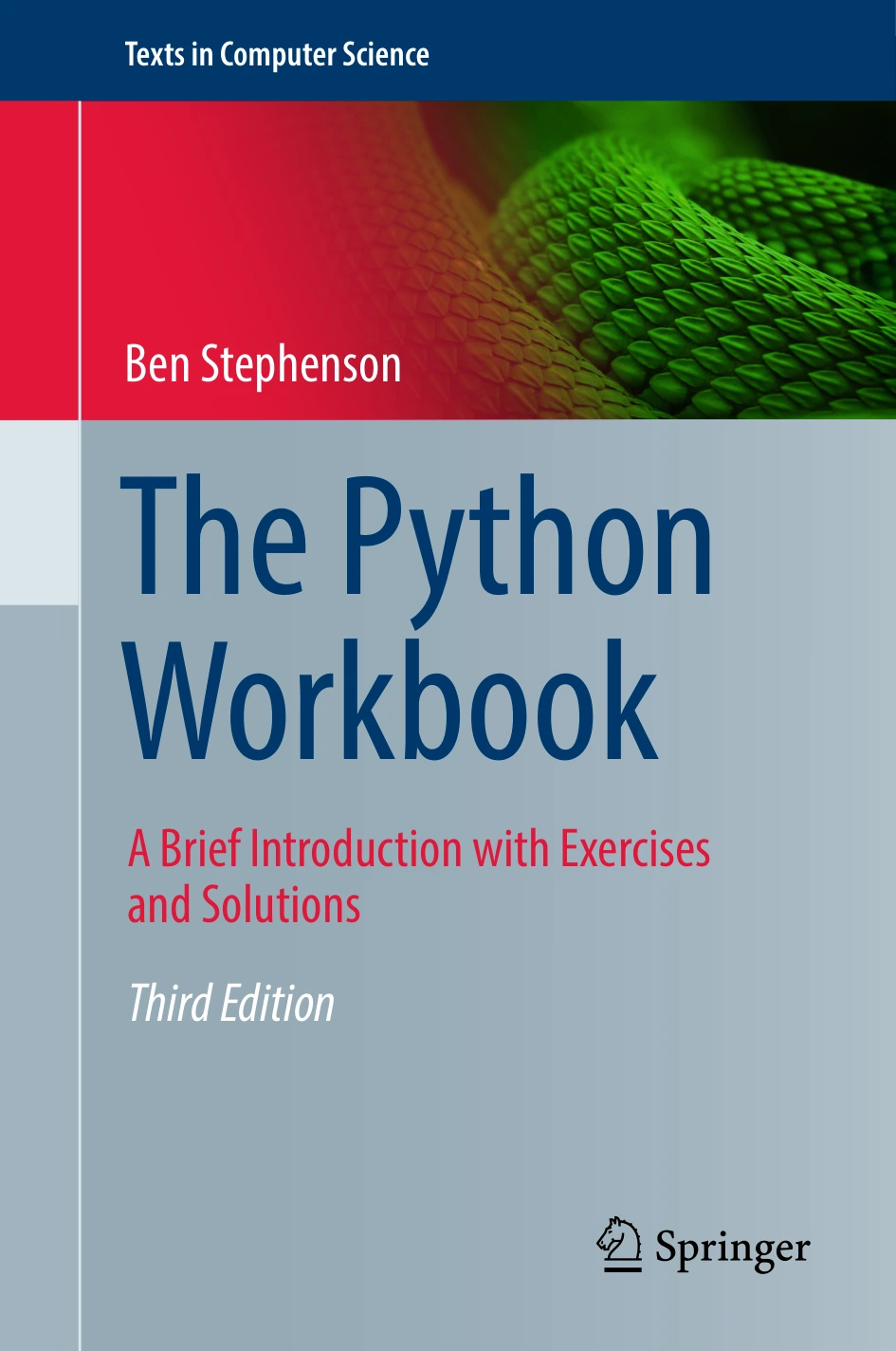 cover of the python workbook: a brief introduction with exercises and solutions