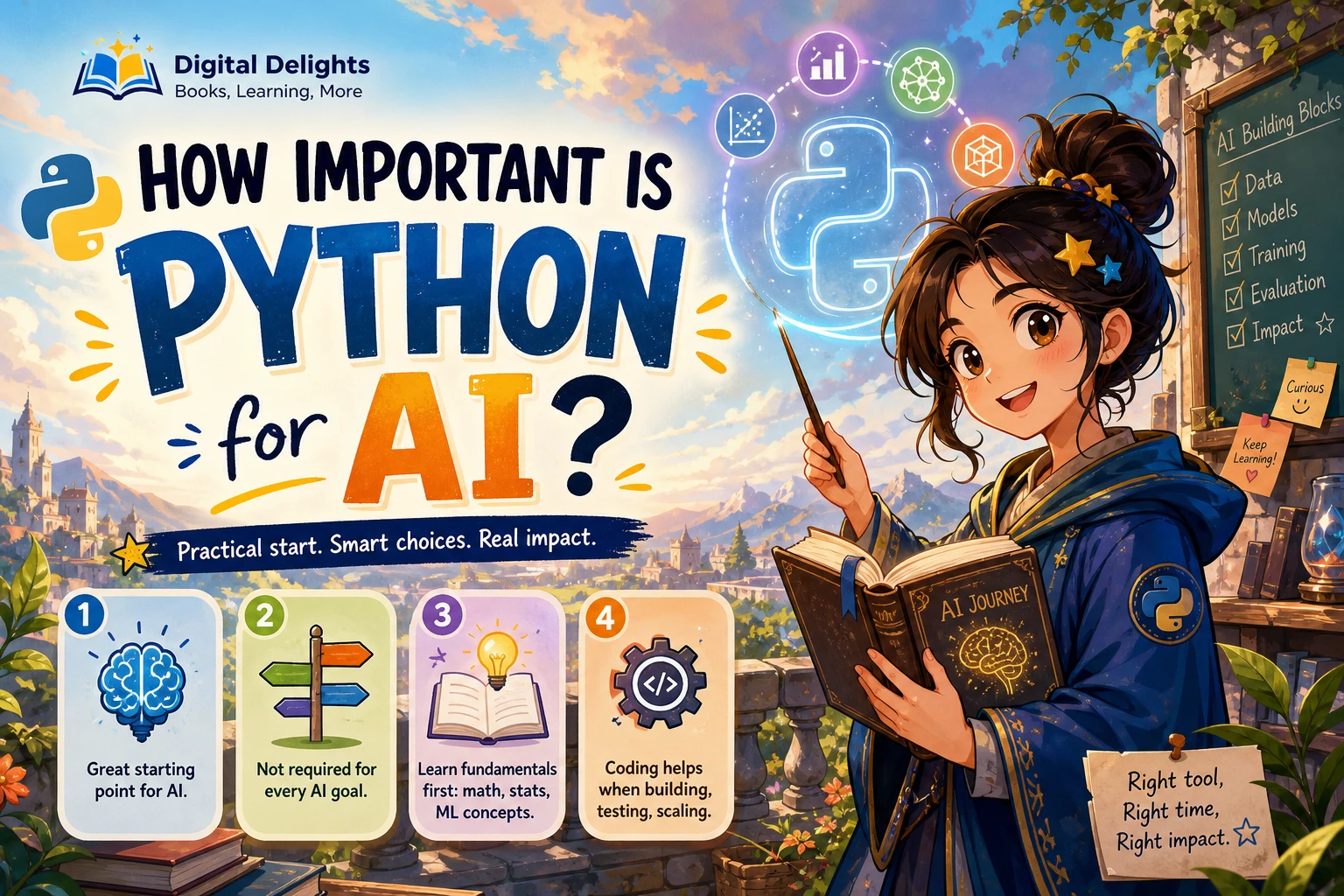 laptop displaying python code beside a simple artificial intelligence network illustration