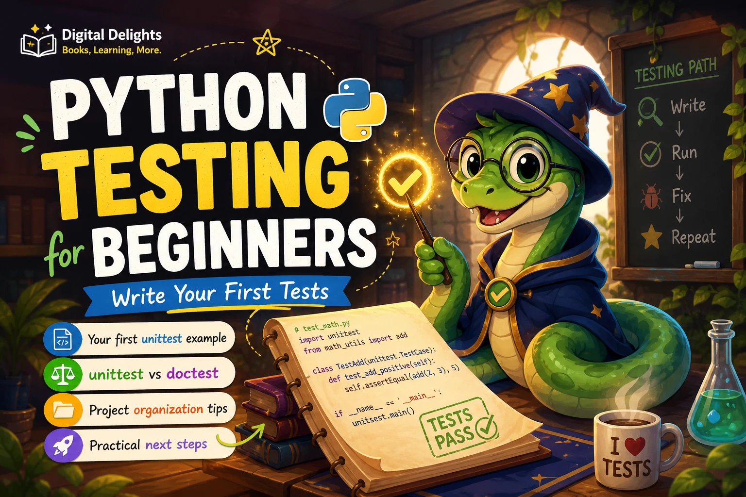 laptop displaying a python function and simple test results for a beginner coding lesson