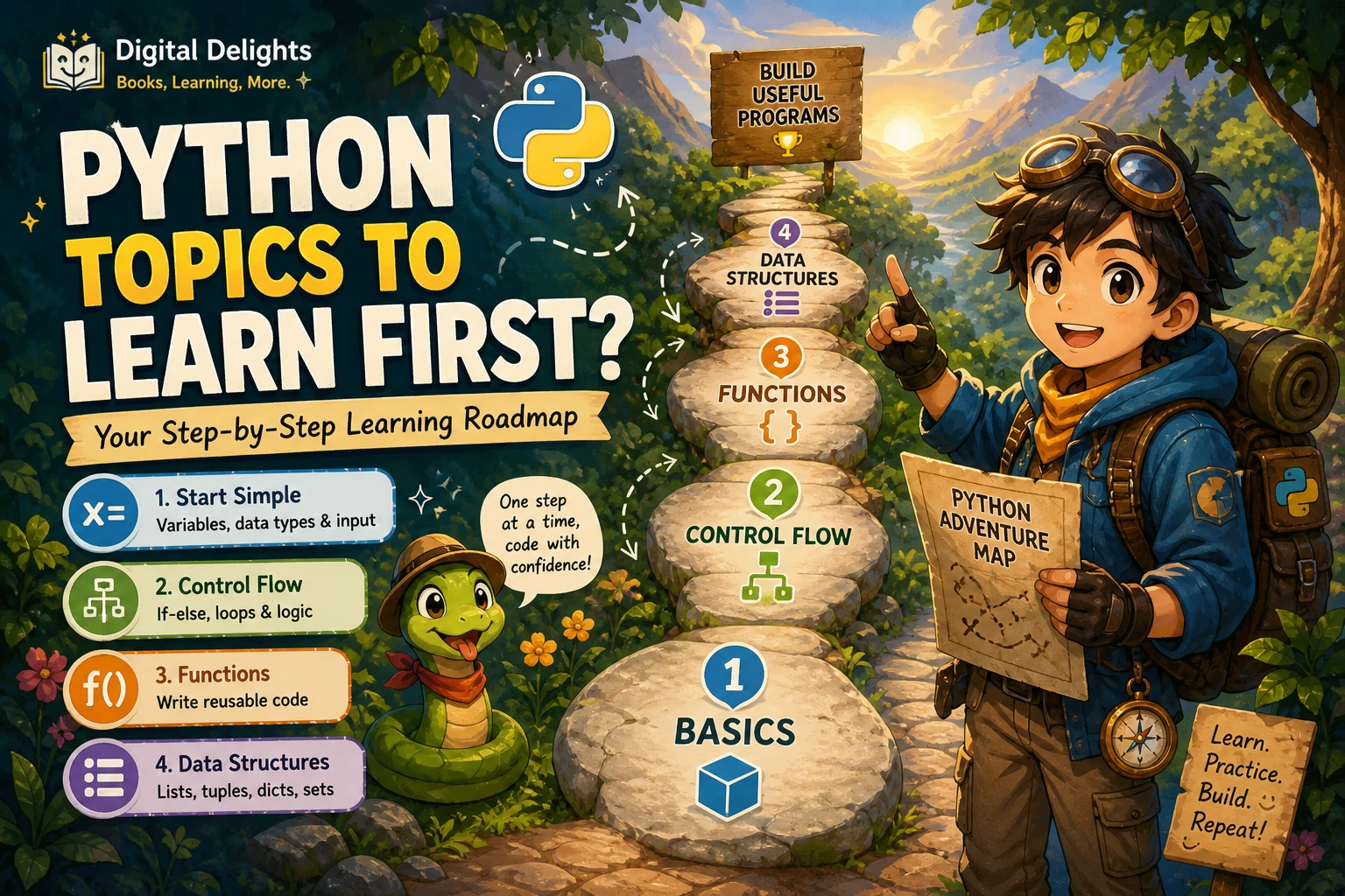laptop with python code and study notes representing a beginner learning roadmap