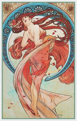 The Arts Dance by Alphonse Mucha Counted Cross Stitch Pattern